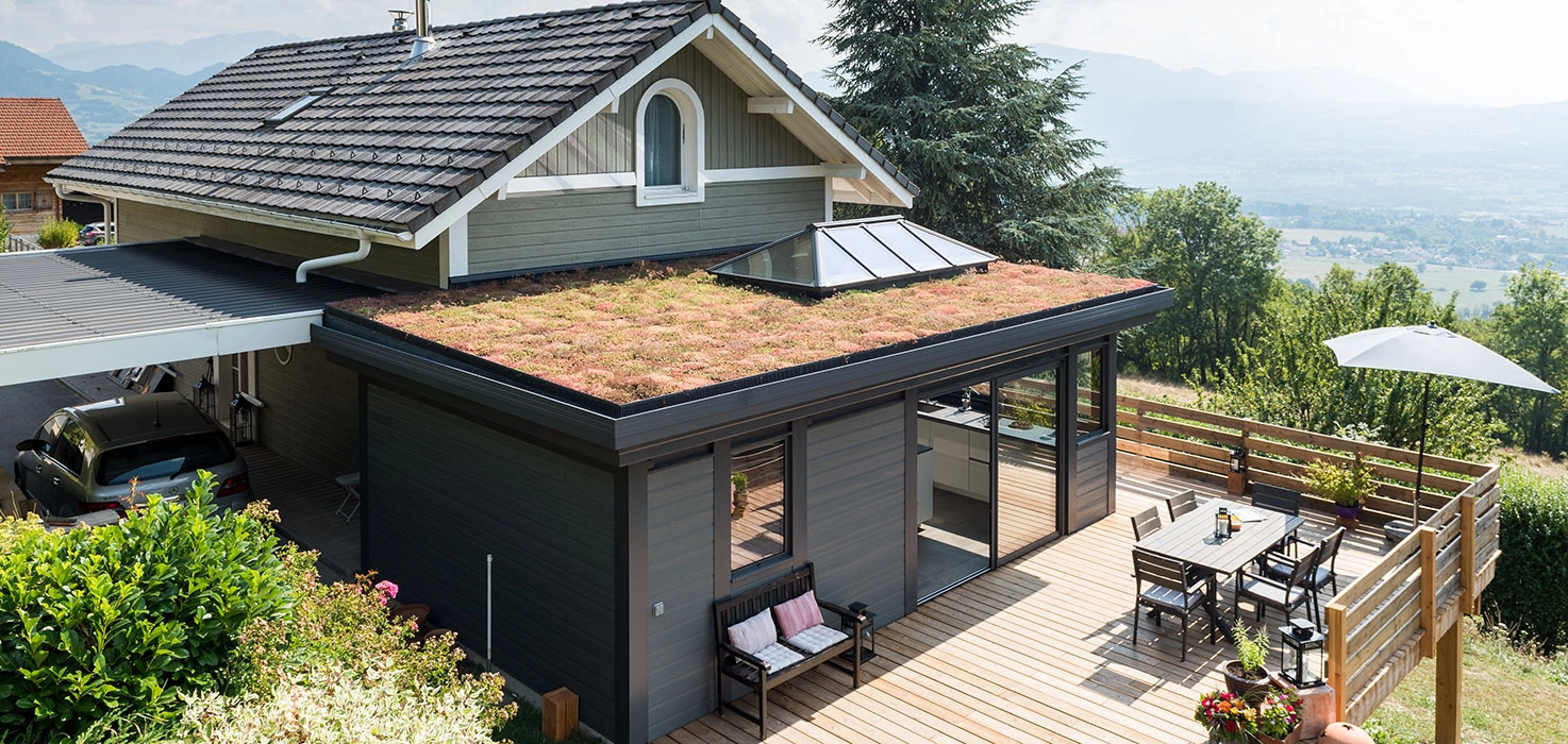 Chalet bois habitable de 35 m² toit plat 