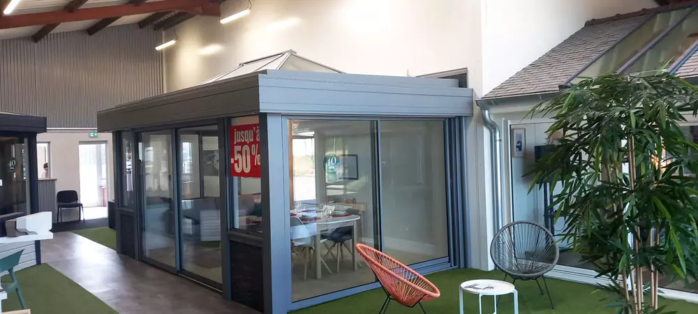 veranda bois toit plat à -50%