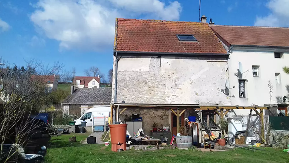 maison avant la pose d'une extension bois à Étrépilly