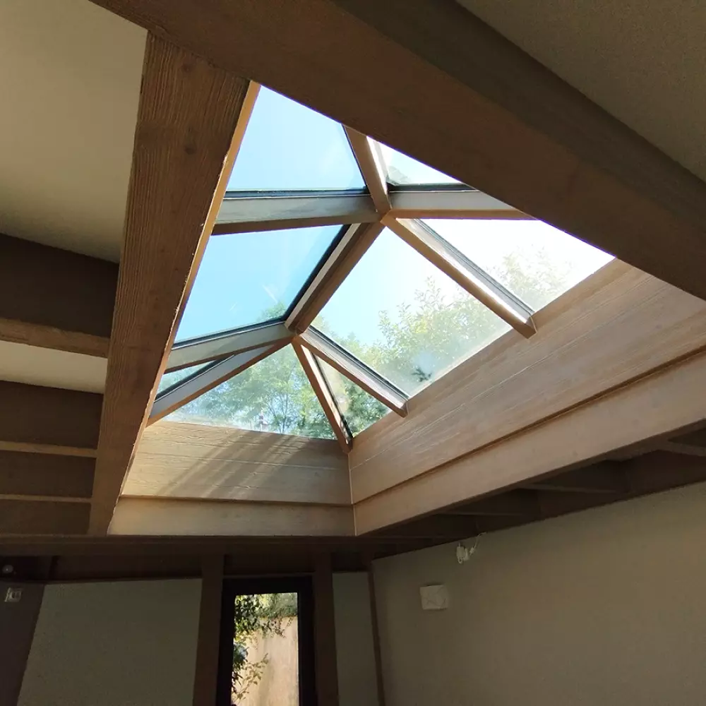 extension en bois toit plat