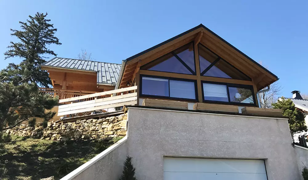 véranda pour balcon sur un chalet savoyard