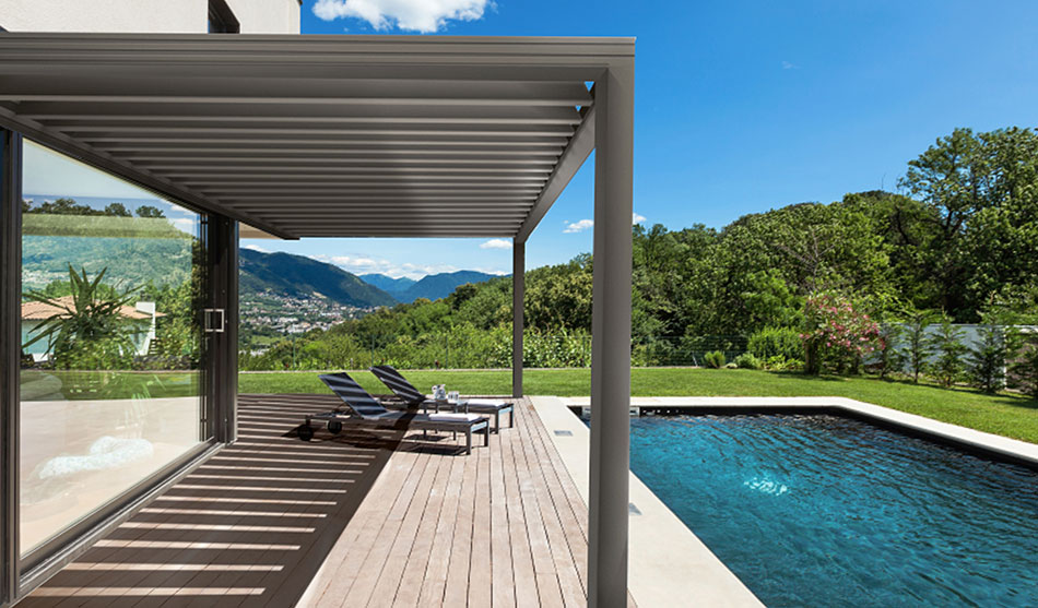 une pergola bioclimatique moderne